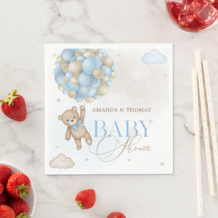 Serviette En Papier Baby shower Garçon ours bleu