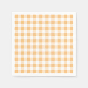 Serviette En Papier Baby shower gingham orange