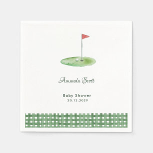 Serviette En Papier Baby Shower Gingham Vert pour Golfeur