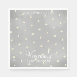 Serviette En Papier Baby shower gris de Twinkle Little Star