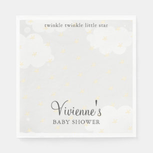 Serviette En Papier Baby shower gris de Twinkle Little Star