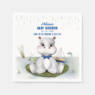 Serviette En Papier Baby shower hippo