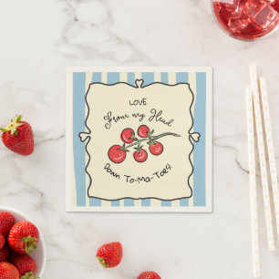 Serviette En Papier Baby shower italien de tomate cerise