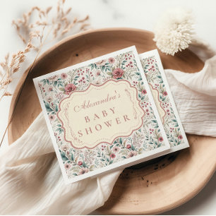 Serviette En Papier Baby Shower Jardin de Roses Shabby Chic