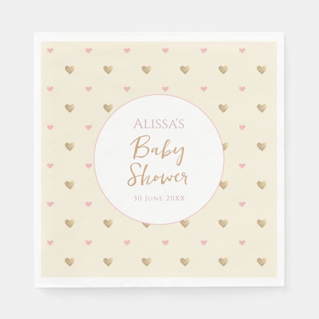 Serviette En Papier Baby shower jaune chic (Devant)