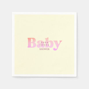 Serviette En Papier Baby shower jaune et rose
