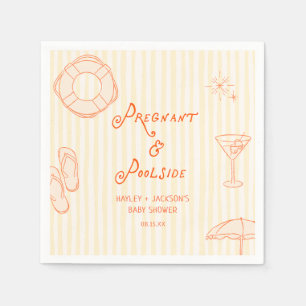 Serviette En Papier Baby Shower Jaune Piscine pour Femme Enceinte