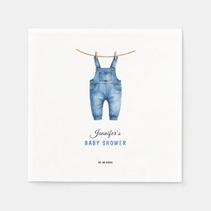 Serviette En Papier Baby-Shower Jean Bleu - Thème Denim