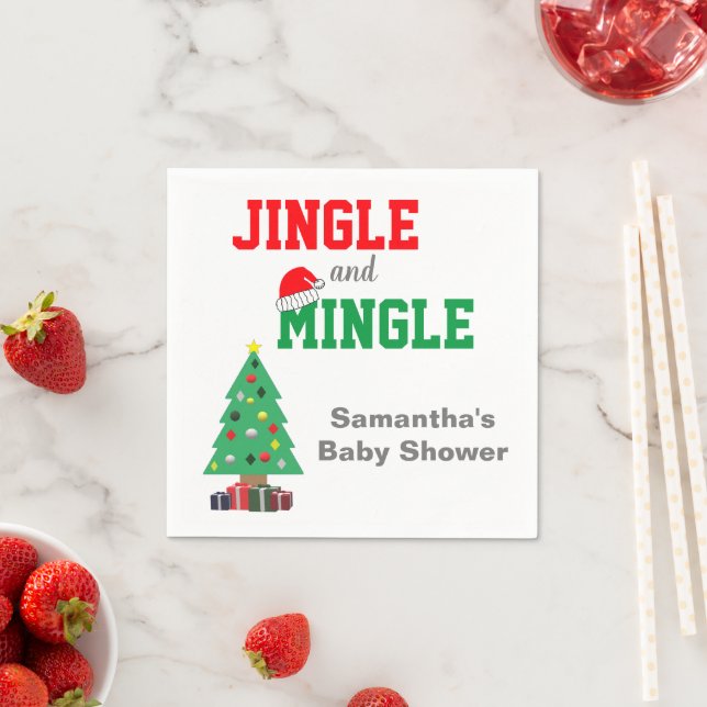 Serviette En Papier Baby shower Jingle Et Mingle (En situation)