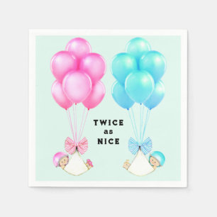 Serviette En Papier Baby shower jumeaux