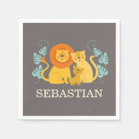 Baby shower Jungle Lion Napkin