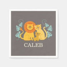 Baby shower Jungle Lion Napkin