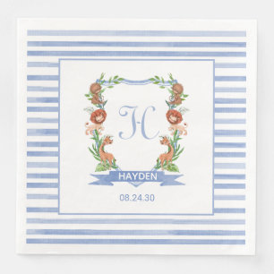 Serviette En Papier Baby Shower Jungle Safari Couronne Garçon