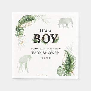 Serviette En Papier Baby shower Jungle Safari Elephant Boy