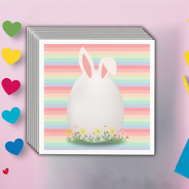Serviette En Papier Baby shower lapin aux oeufs de Pâques Pastel
