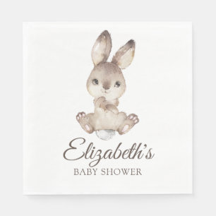 Serviette En Papier Baby shower lapin de bois pour garçon ou fille