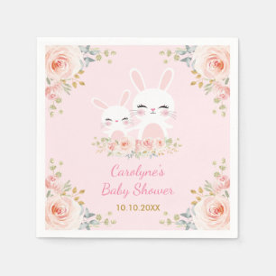 Serviette En Papier Baby shower lapin doux Blush Faveurs