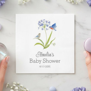 Serviette En Papier Baby Shower Lily avec Mère et Bébé Bluebird