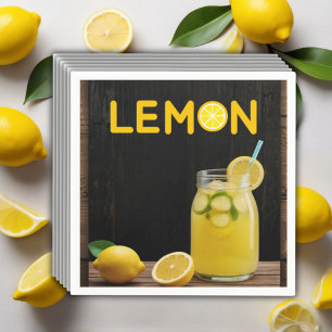 Serviette En Papier Baby Shower Limonade Citron Rustique