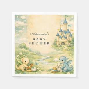 Serviette En Papier Baby-Shower Livre de Contes Petit Dragon