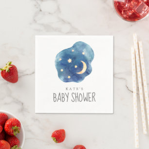Serviette En Papier Baby shower lune et étoiles serviettes