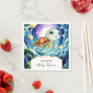 Serviette En Papier Baby shower Magique de tortue marine