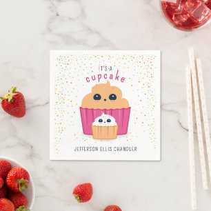 Serviette En Papier Baby shower Maman & Baby Cupcake