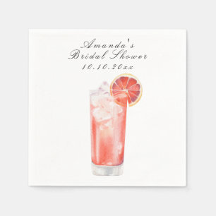 Serviette En Papier Baby Shower Mariage Thème Cocktail Aquarelle Citro