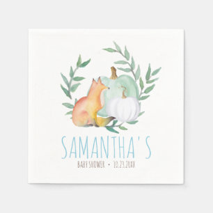 Serviette En Papier Baby shower mignon serviettes Citrouille aquarelle