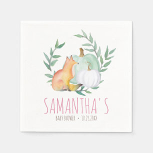 Serviette En Papier Baby shower mignon serviettes Citrouille aquarelle