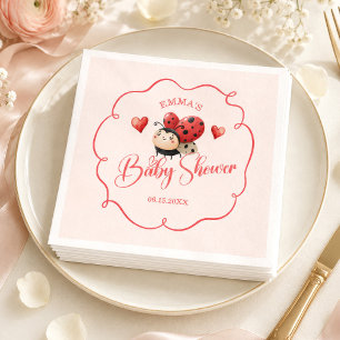 Serviette En Papier Baby Shower Mignonne Petite Coccinelle