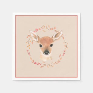 Serviette En Papier Baby shower minimaliste des animaux forestiers