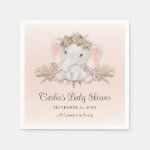 Serviette En Papier Baby shower moderne Boho Elephant genre neutre