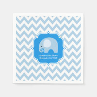 Baby shower moderne Boy Blue Elephant Chevron