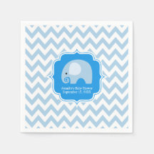Baby shower moderne Boy Blue Elephant Chevron
