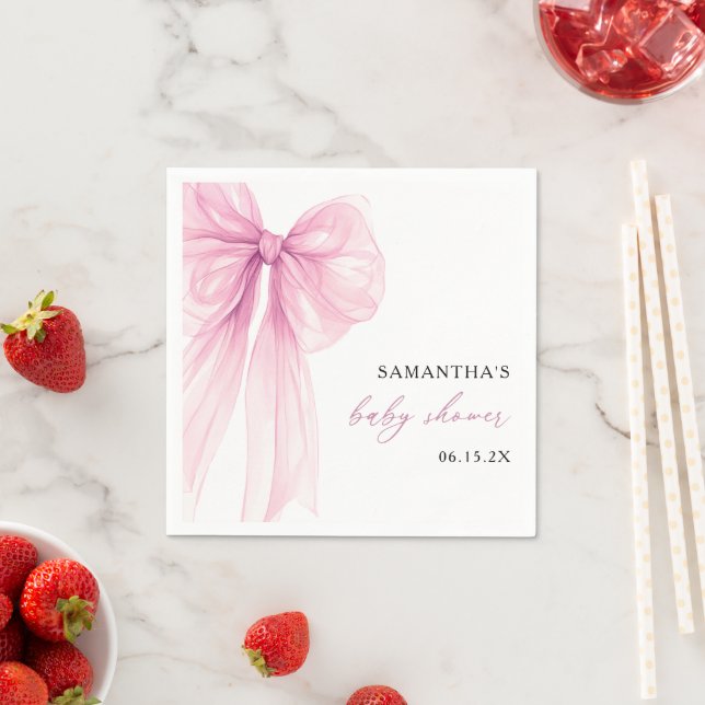 Serviette En Papier Baby shower moderne de la boue rose (En situation)