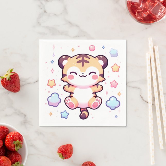 Serviette En Papier Baby shower moderne de tigre (En situation)