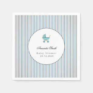 Serviette En Papier Baby-Shower Moderne et Minimaliste avec Poussette