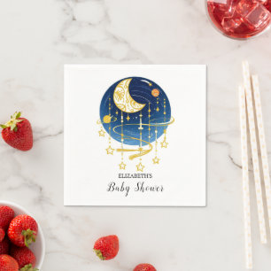 Serviette En Papier Baby shower Moon Falling Stars