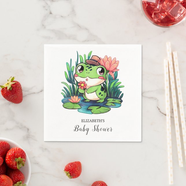 Serviette En Papier Baby shower mystique de grenouille (En situation)