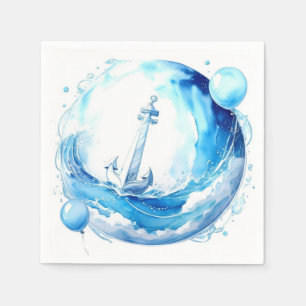 Serviette En Papier Baby shower Nautical Ocean Theme Boy