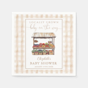 Serviette En Papier Baby shower Neutre En vichy cultivé localement