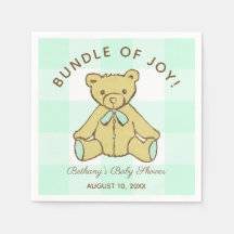 Baby shower Neutre Genre Ours Mint Vert