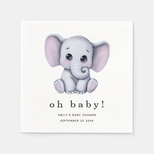 Serviette En Papier Baby shower neutre homme éléphant