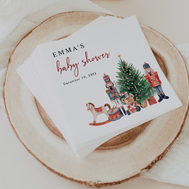 Serviette En Papier Baby shower Nutcracker (Nutcracker Baby Shower Napkins by Painted Paperie)
