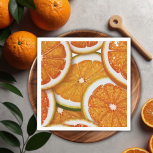 Serviette En Papier Baby shower orange Citrus élégant et moderne