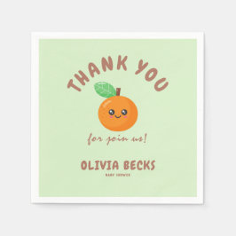Serviette En Papier Baby shower orange de Little Cutie
