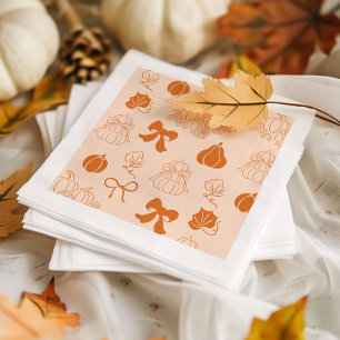 Serviette En Papier Baby shower orange petit Citrouille