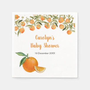 Serviette En Papier Baby shower orange sucré Cutie Napkin