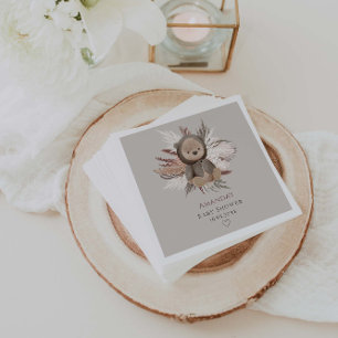 Serviette En Papier Baby shower Ours Boho